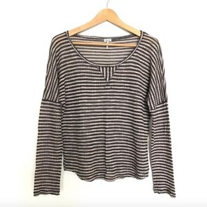 Splendid Striped Cotton/Modal Lightweight Sweater